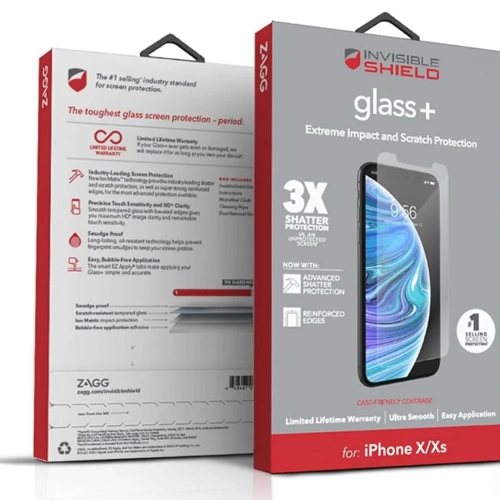 ZAGG InvisibleShield Glass+ Screen Protector for iPhone X/XS - Clear